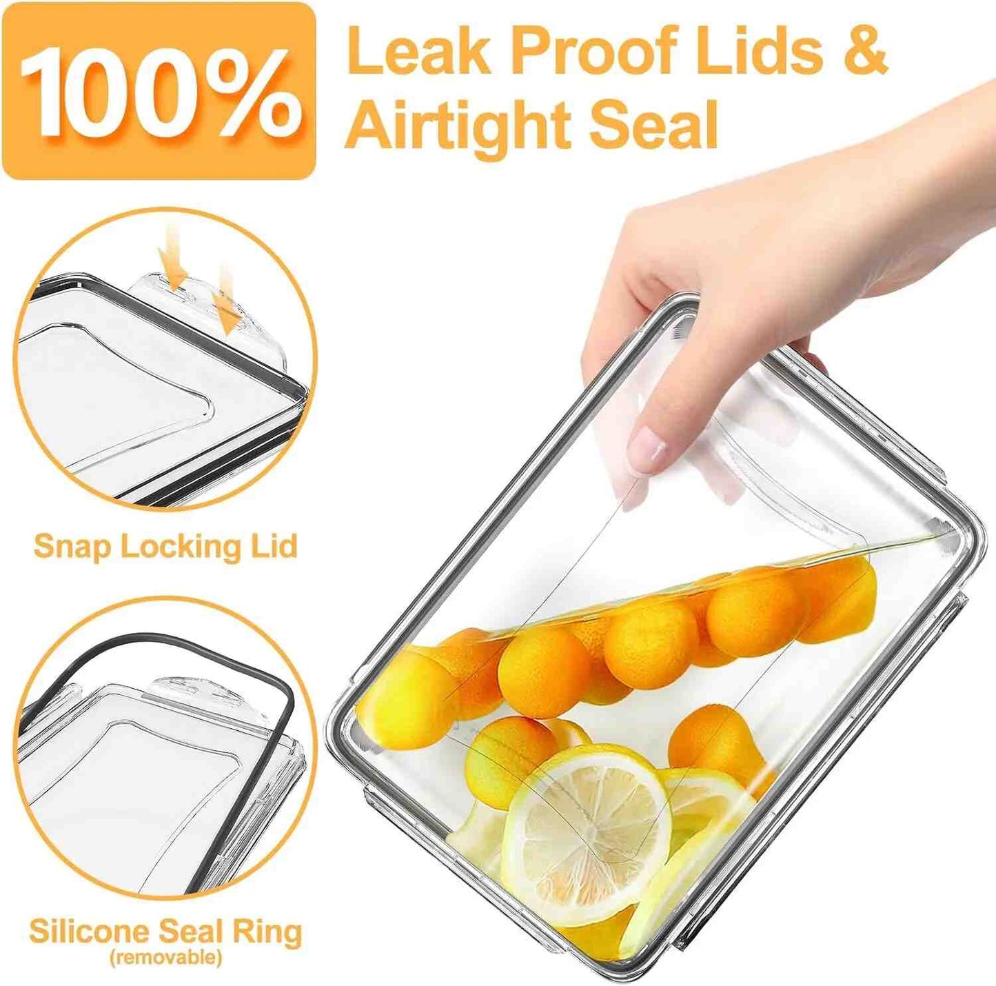 Leak-Proof Food Storage Containers Set with Airtight Lids