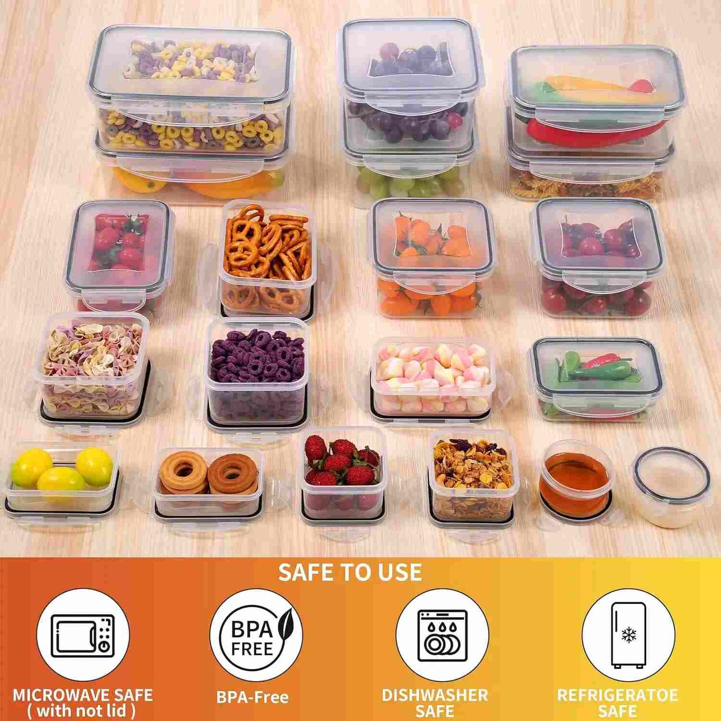Leak-Proof Food Storage Containers Set with Airtight Lids
