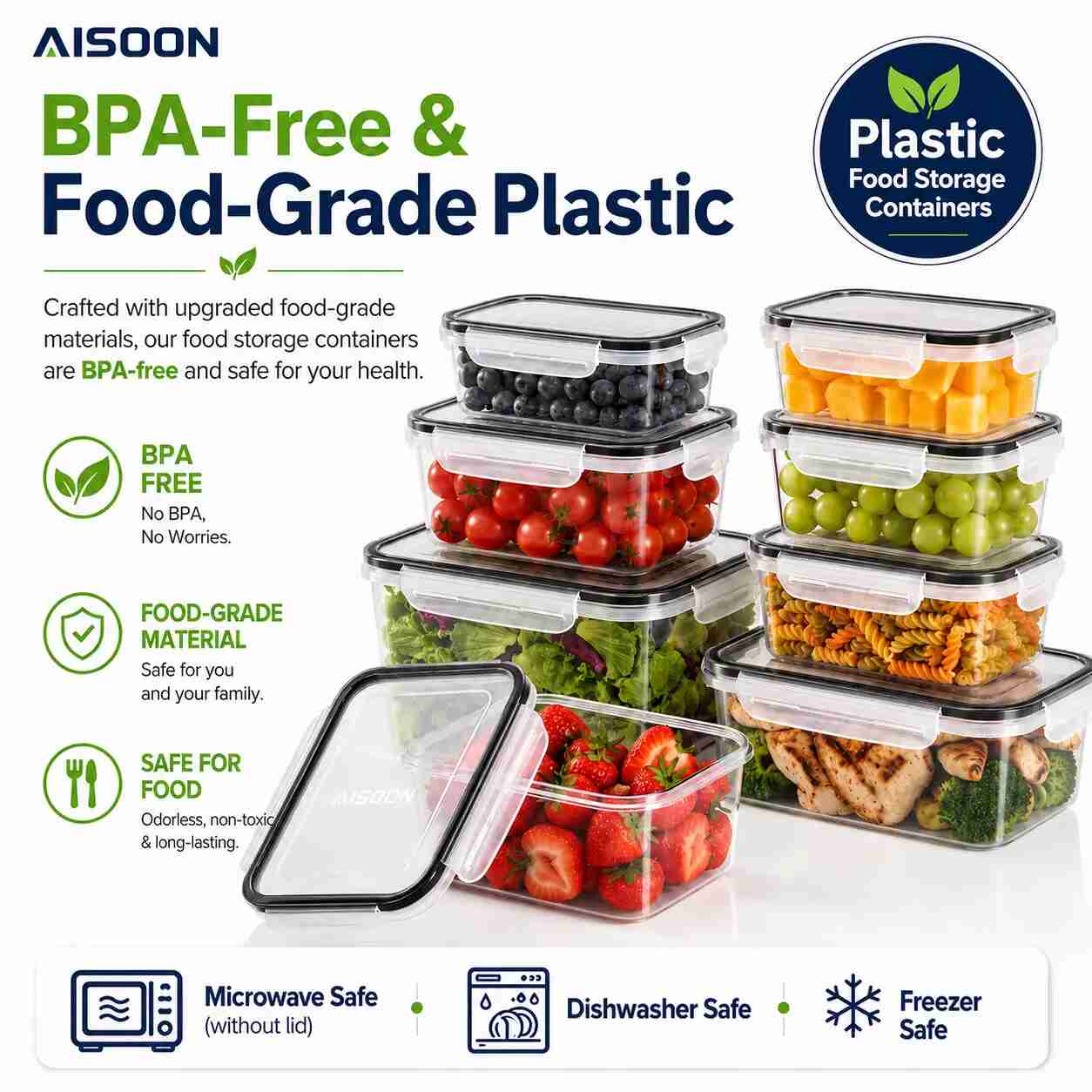 Leak-Proof Food Storage Containers Set with Airtight Lids