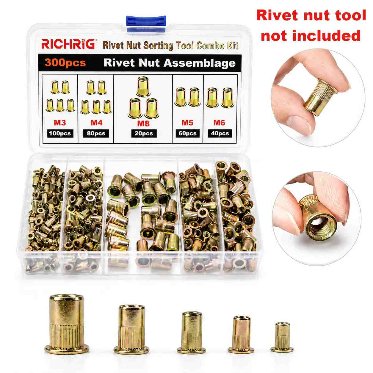 Pro M3-M8 Hand Rivet Nut Kit