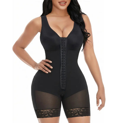 Sculpting Fajas Colombianas Hooks-Closure Postpartum Shapewear Bodysuit