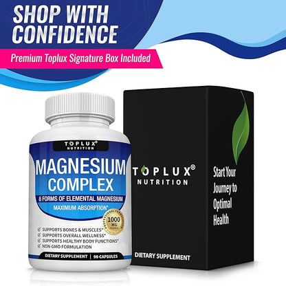 Advanced 8-in-1 Complete Magnesium Complex – 1000mg Full Spectrum Formula