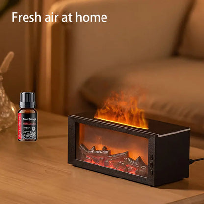 3D Realistic Flame Fireplace Aroma Diffuser & Humidifier