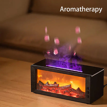 3D Realistic Flame Fireplace Aroma Diffuser & Humidifier