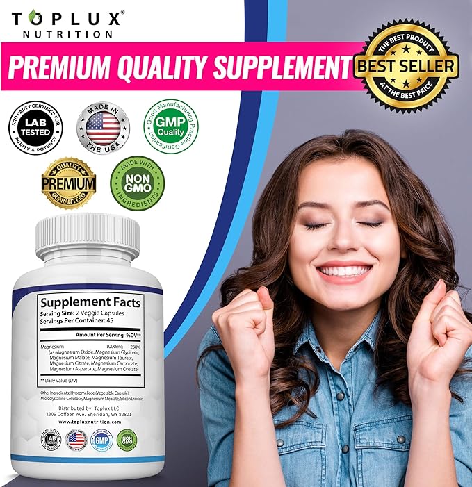 Advanced 8-in-1 Complete Magnesium Complex – 1000mg Full Spectrum Formula