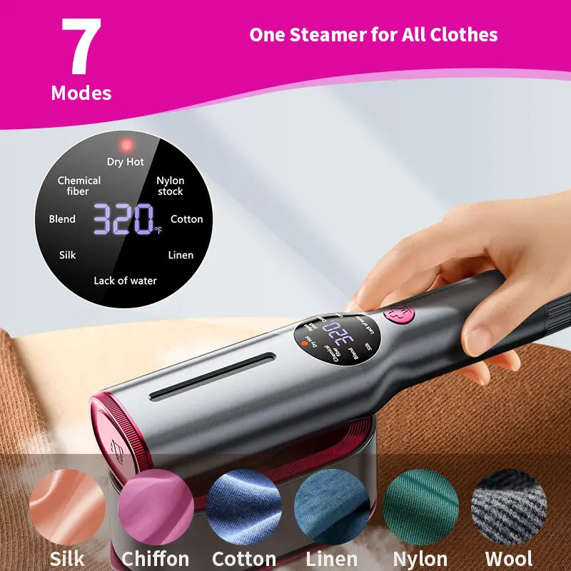 Smart 7-Mode Garment Steamer: 5s Fast Heat & Swivel Iron