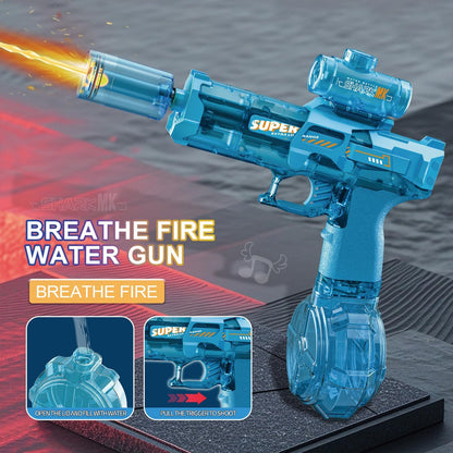 Ultimate Battle Water Gun Powerful Electric Water Gun, Water Blaster Automatic Squirt Gun with Glowing Muzzle