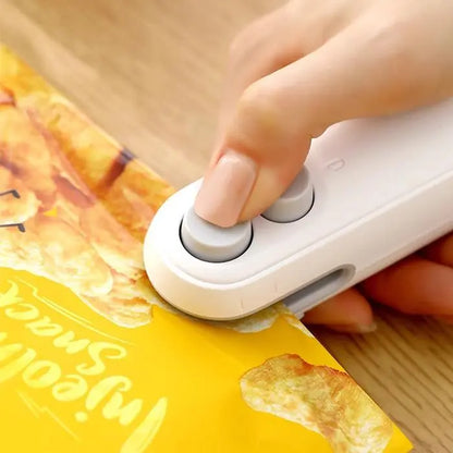 Mini snack bag sealing machine,2 in 1 heat USB rechargeable snack bag selaer,plastic Electric bag sealers