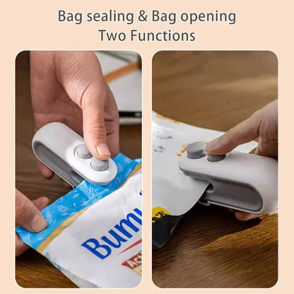 Mini snack bag sealing machine,2 in 1 heat USB rechargeable snack bag selaer,plastic Electric bag sealers