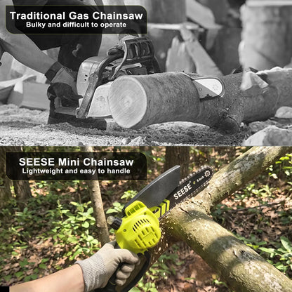 6-Inch Cordless Power Mini Chainsaw with 2000mAh Massive Battery