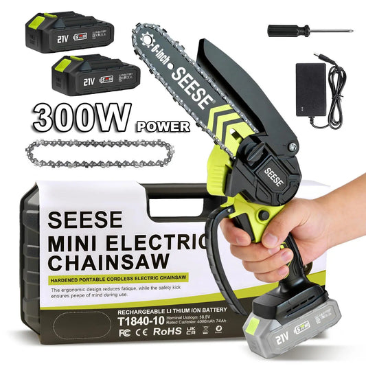 6-Inch Cordless Power Mini Chainsaw with 2000mAh Massive Battery