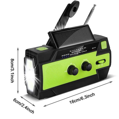 4000mAh Solar Emergency Weather Radio with LED Flashlight & Reading Lamp