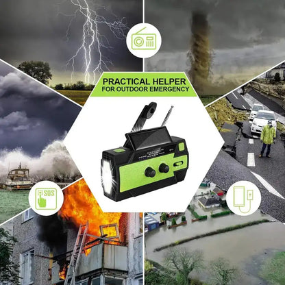 4000mAh Solar Emergency Weather Radio with LED Flashlight & Reading Lamp