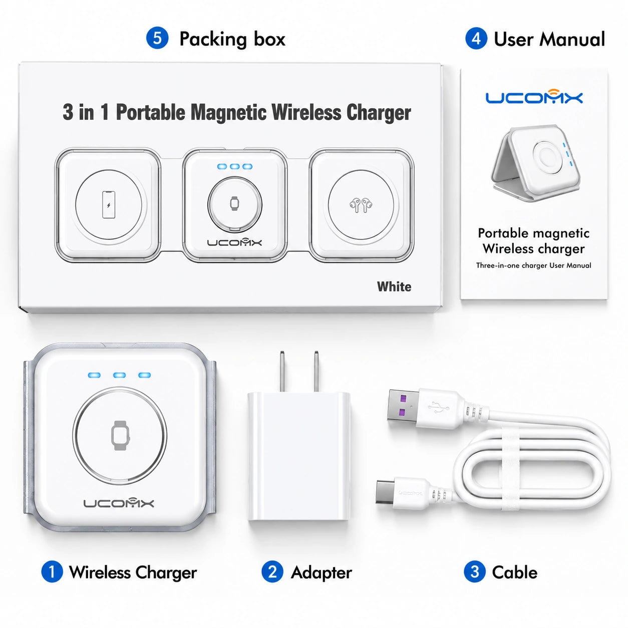3-in-1 Magnetic Foldable Wireless Charging Station