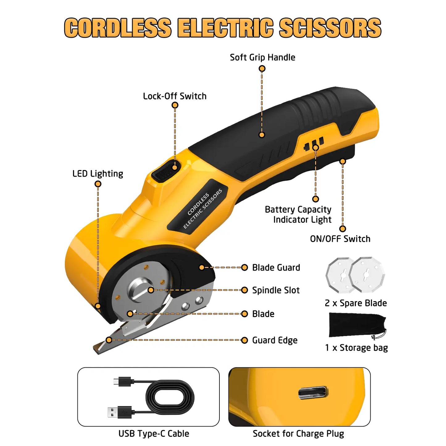 Effortless Power Cordless Electric Scissors