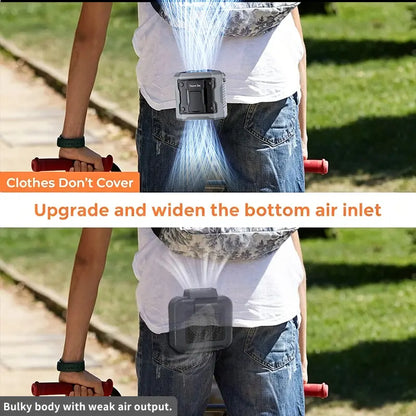 199-Speed Adjustable Turbo Wind Portable Handheld Fan with Waist Clip