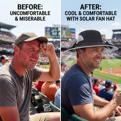 New Solar-Powered Outdoor Cooling Fan Hat