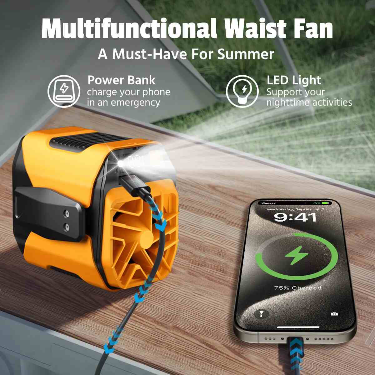 Stay Ice-Cold Anywhere: 10-Speed Ultimate Turbo Personal Waist Fan