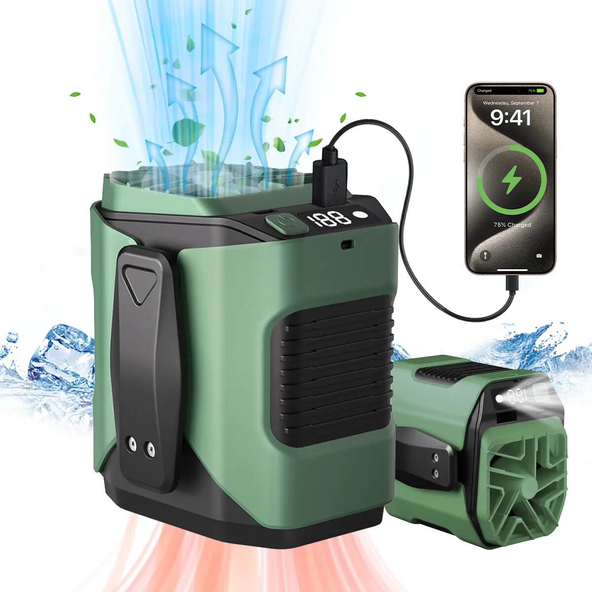 Stay Ice-Cold Anywhere: 10-Speed Ultimate Turbo Personal Waist Fan