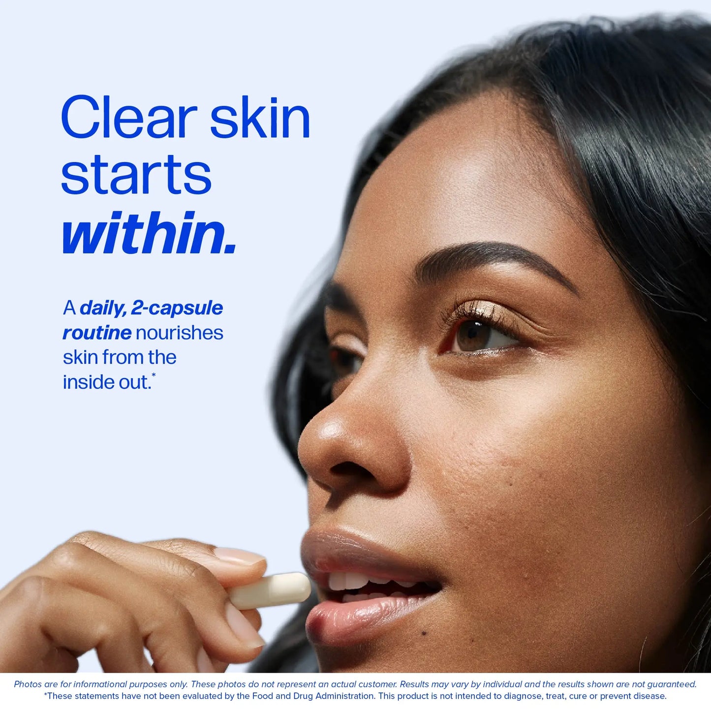 Clear Skin Acne Supplement with Zinc, DIM & Probiotics