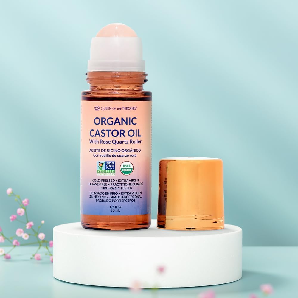 Castor Oil Rose Quartz Roll-On