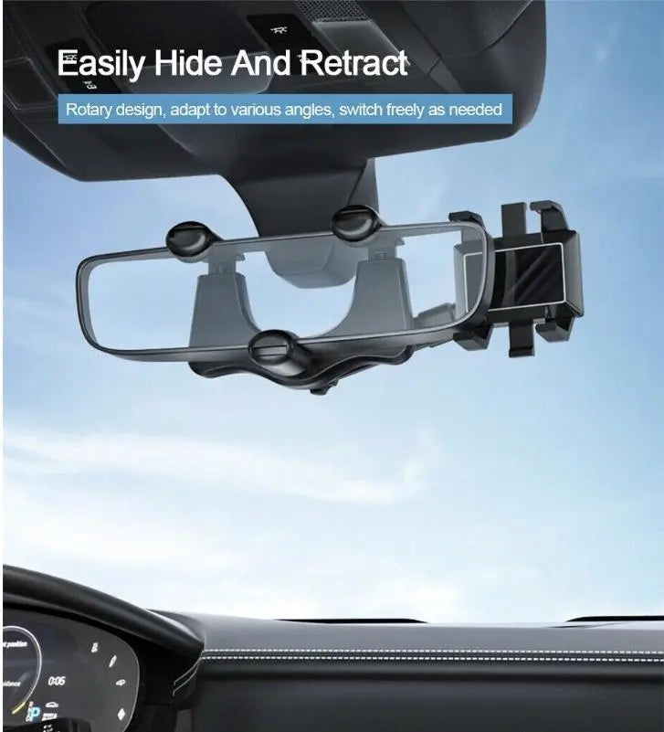 360 Degree Car Phone Holder Rearview Mirror
