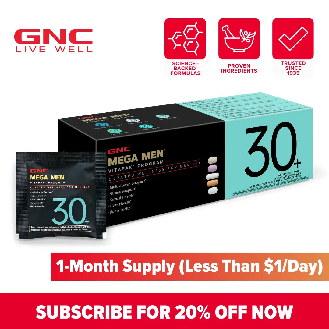 GNC Mega Men's 30+ Vitapak, 5-in-1, Multivitamin