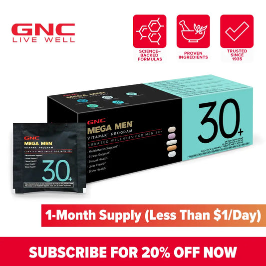 GNC Mega Men's 30+ Vitapak, 5-in-1, Multivitamin