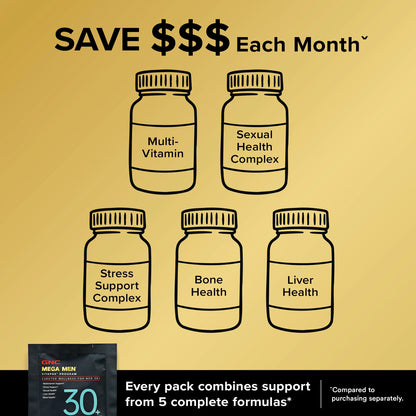 GNC Mega Men's 30+ Vitapak, 5-in-1, Multivitamin