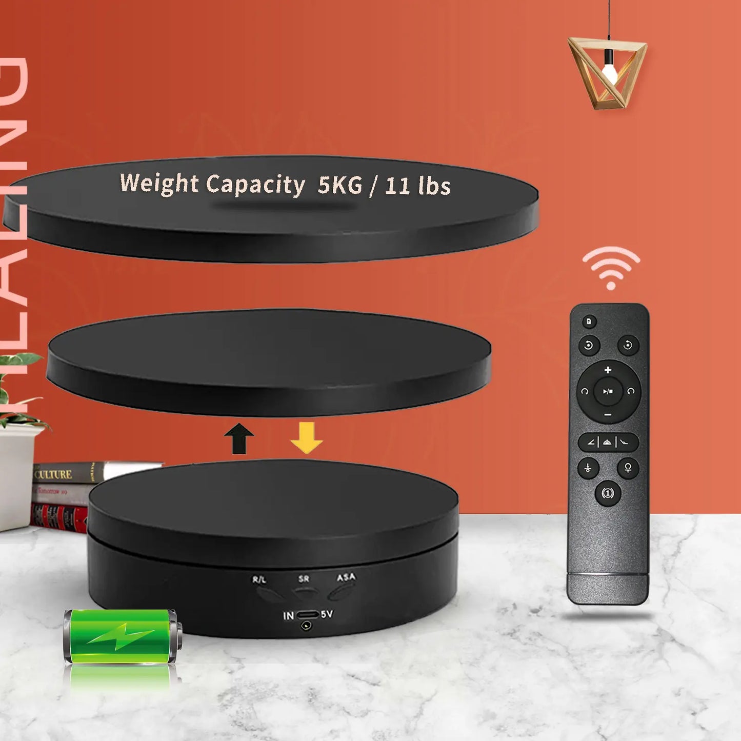 Electric 360 Degree Shooting Turntable with 3 Display Plates