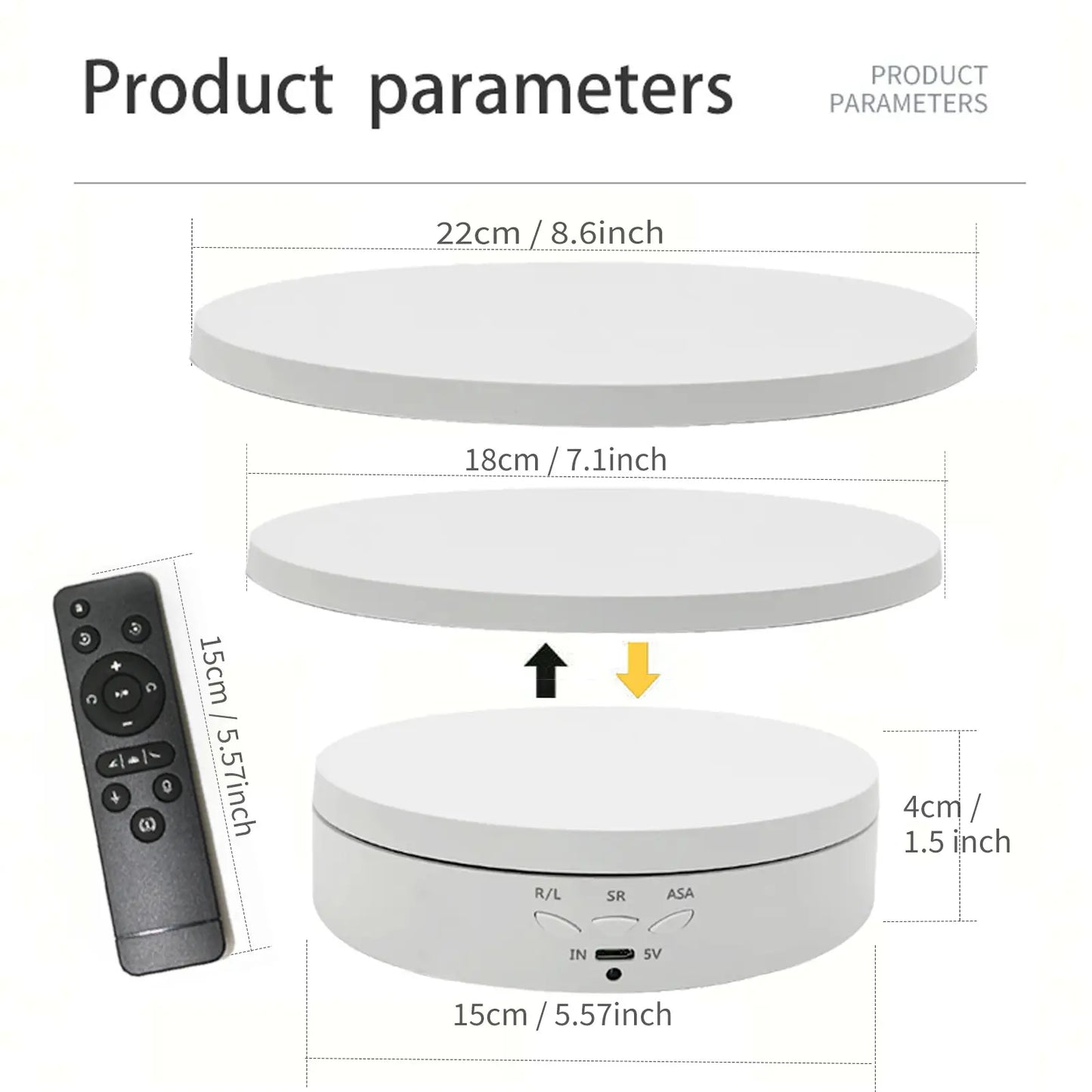 Electric 360 Degree Shooting Turntable with 3 Display Plates