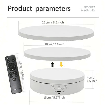 Electric 360 Degree Shooting Turntable with 3 Display Plates