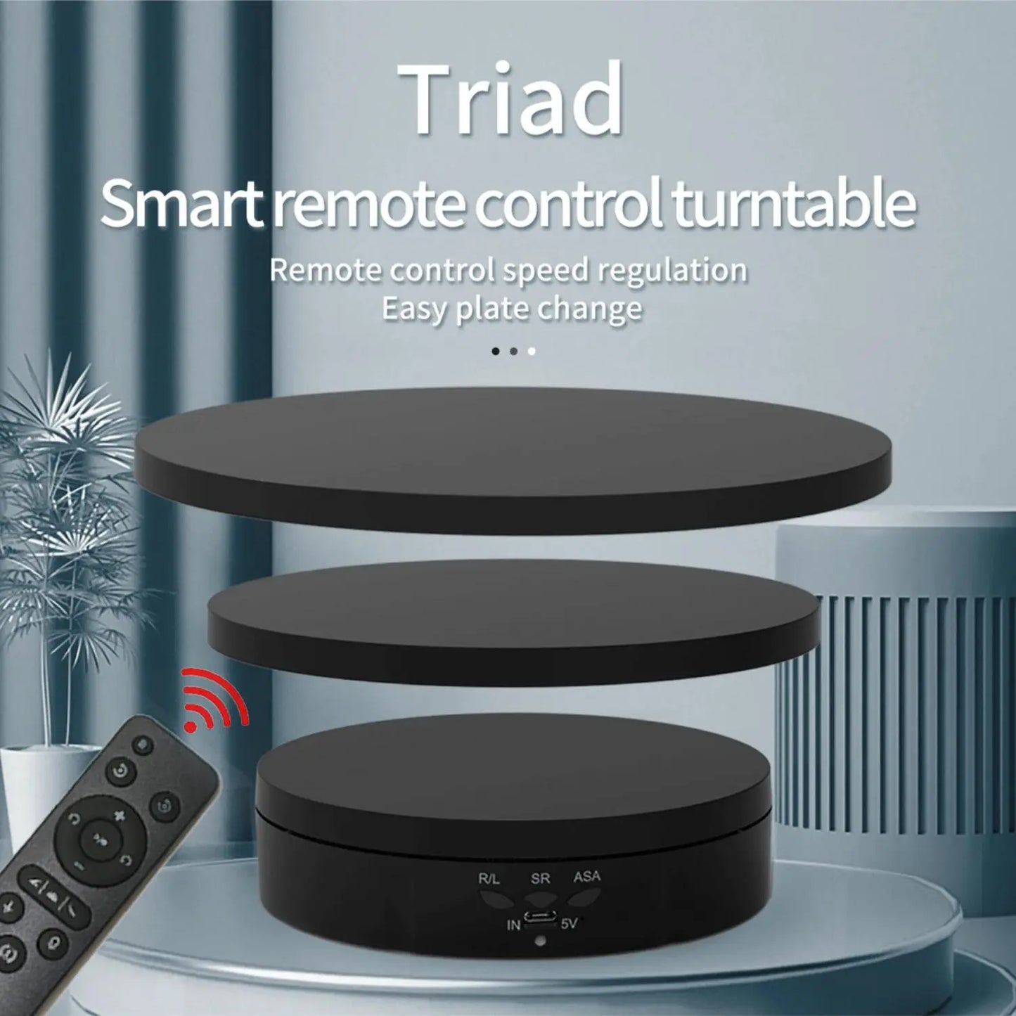 Electric 360 Degree Shooting Turntable with 3 Display Plates