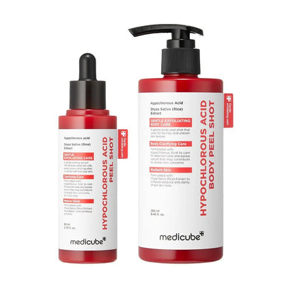 Hypochlorous Acid Rice Peel Shot Duo For Face & Body