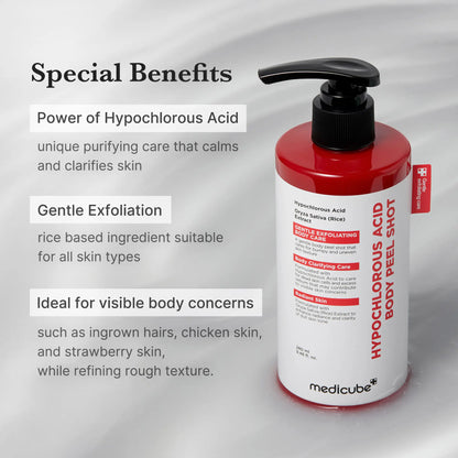 Hypochlorous Acid Rice Peel Shot Duo For Face & Body