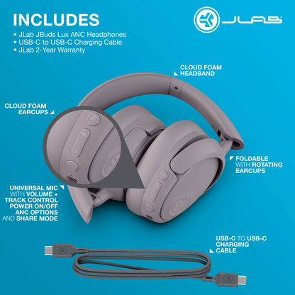 JLab JBuds Lux Active Noise Cancellation Wireless Bluetooth Headphones