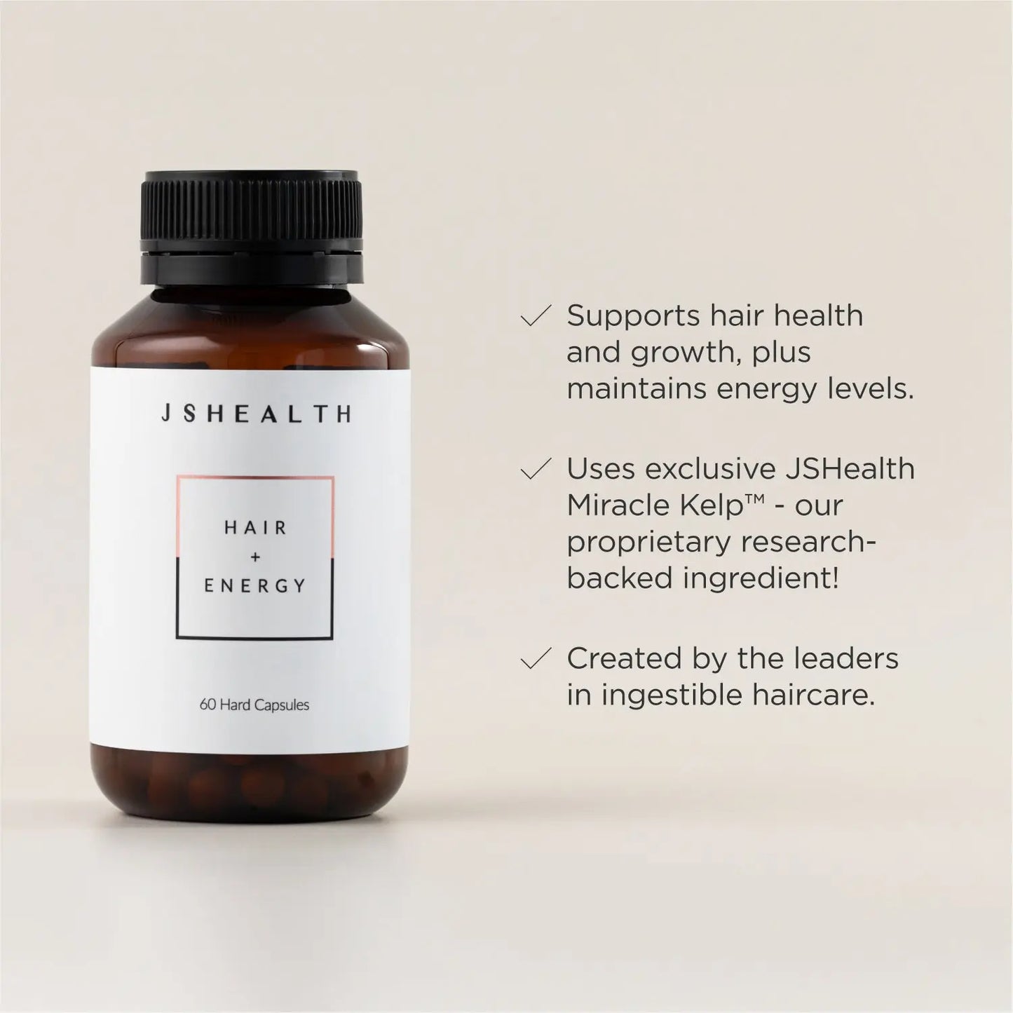 JSHealth Hair + Energy | Hair Vitamins Supplement for Daily Vitality