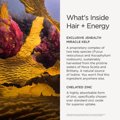 JSHealth Hair + Energy | Hair Vitamins Supplement for Daily Vitality