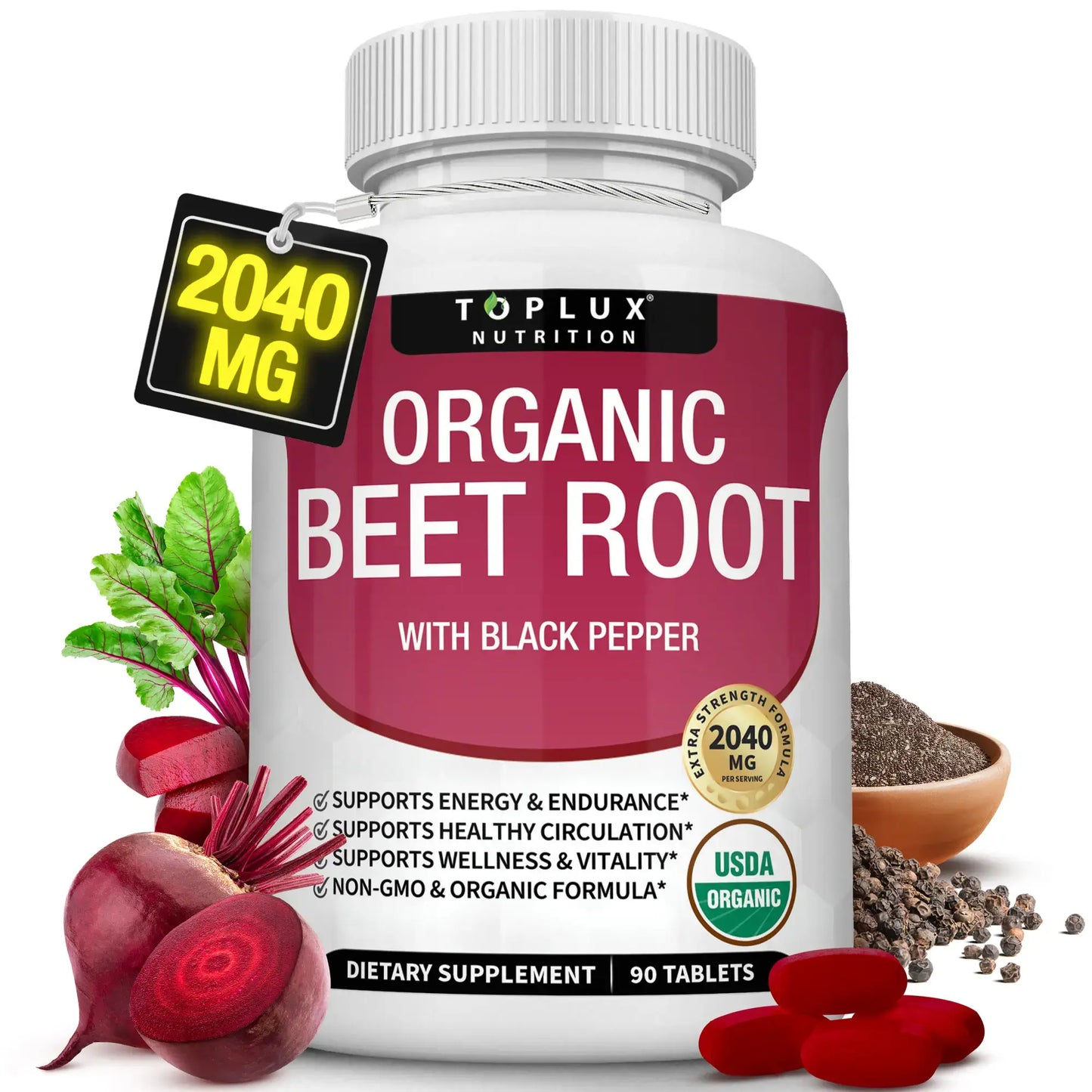 Fuel Your Performance with 2040mg of Pure Beet Root