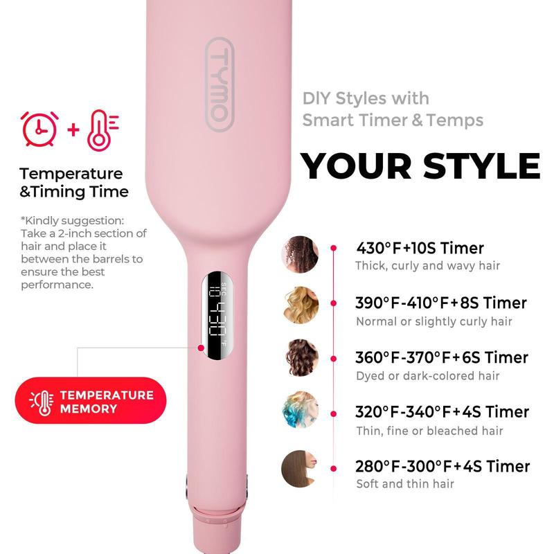 TYMO ROVY 1.25-Inch Beach Waves Curling Wand