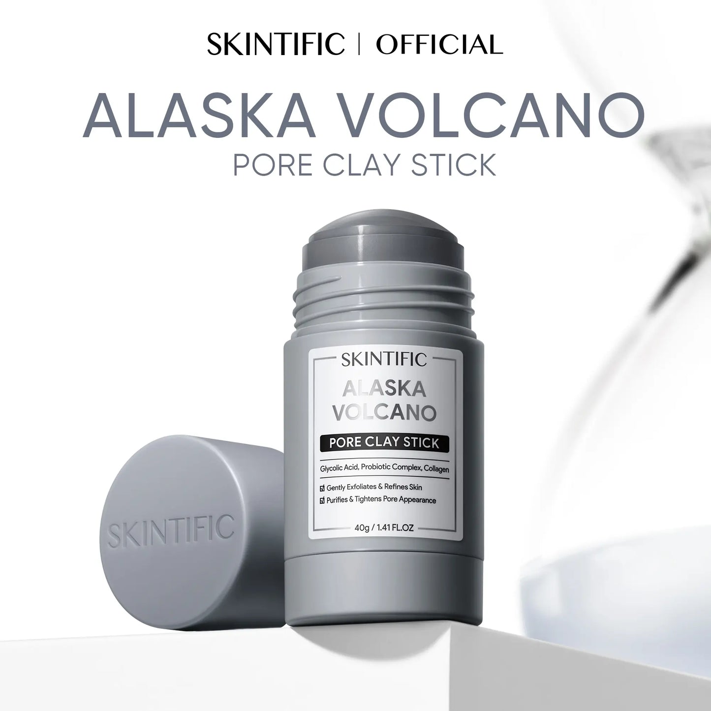 SKINTIFIC Alaska Volcano Pore Clay Stick Cleansing Blackhead Remover Face Mask Stick