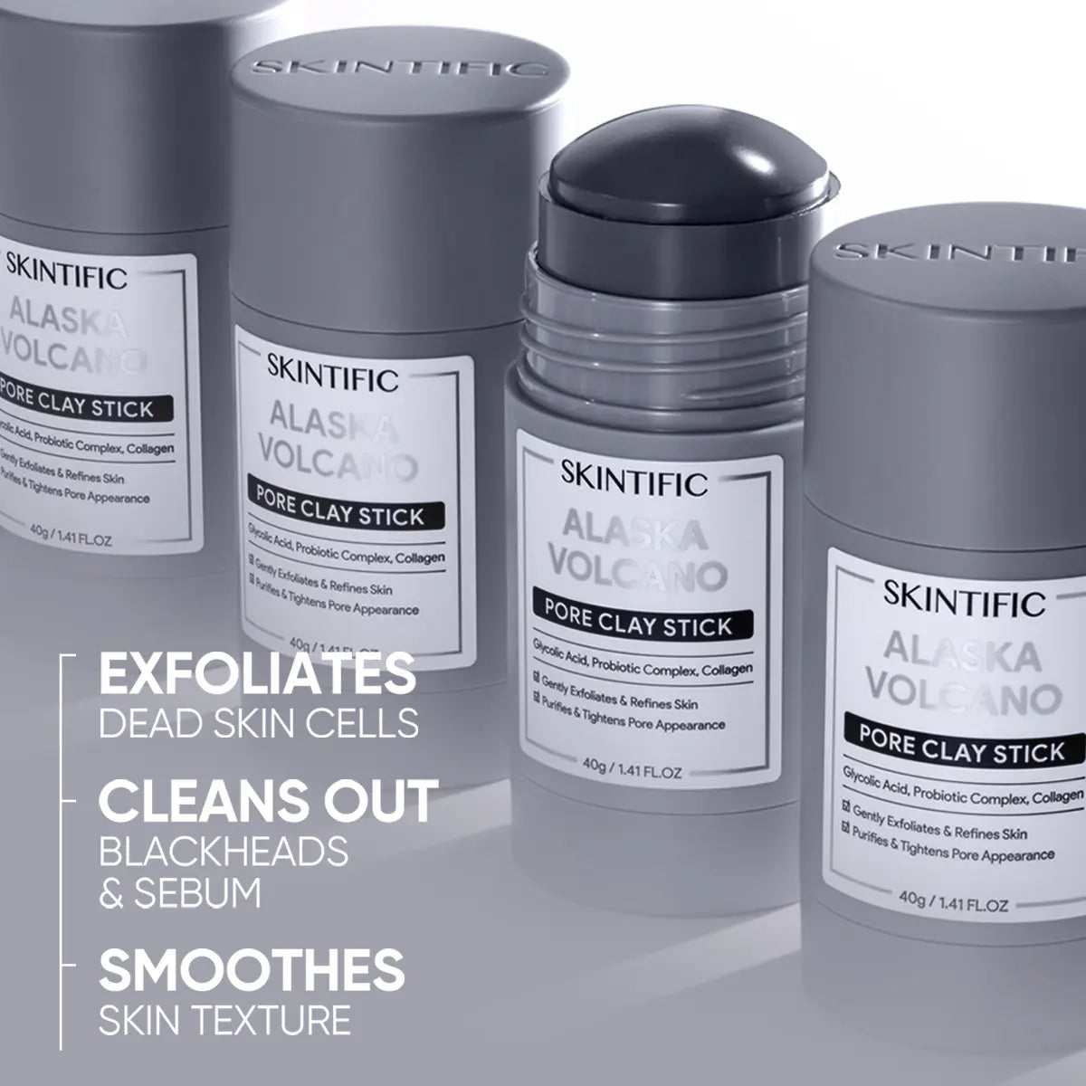 SKINTIFIC Alaska Volcano Pore Clay Stick Cleansing Blackhead Remover Face Mask Stick
