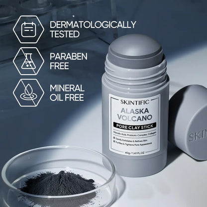 SKINTIFIC Alaska Volcano Pore Clay Stick Cleansing Blackhead Remover Face Mask Stick