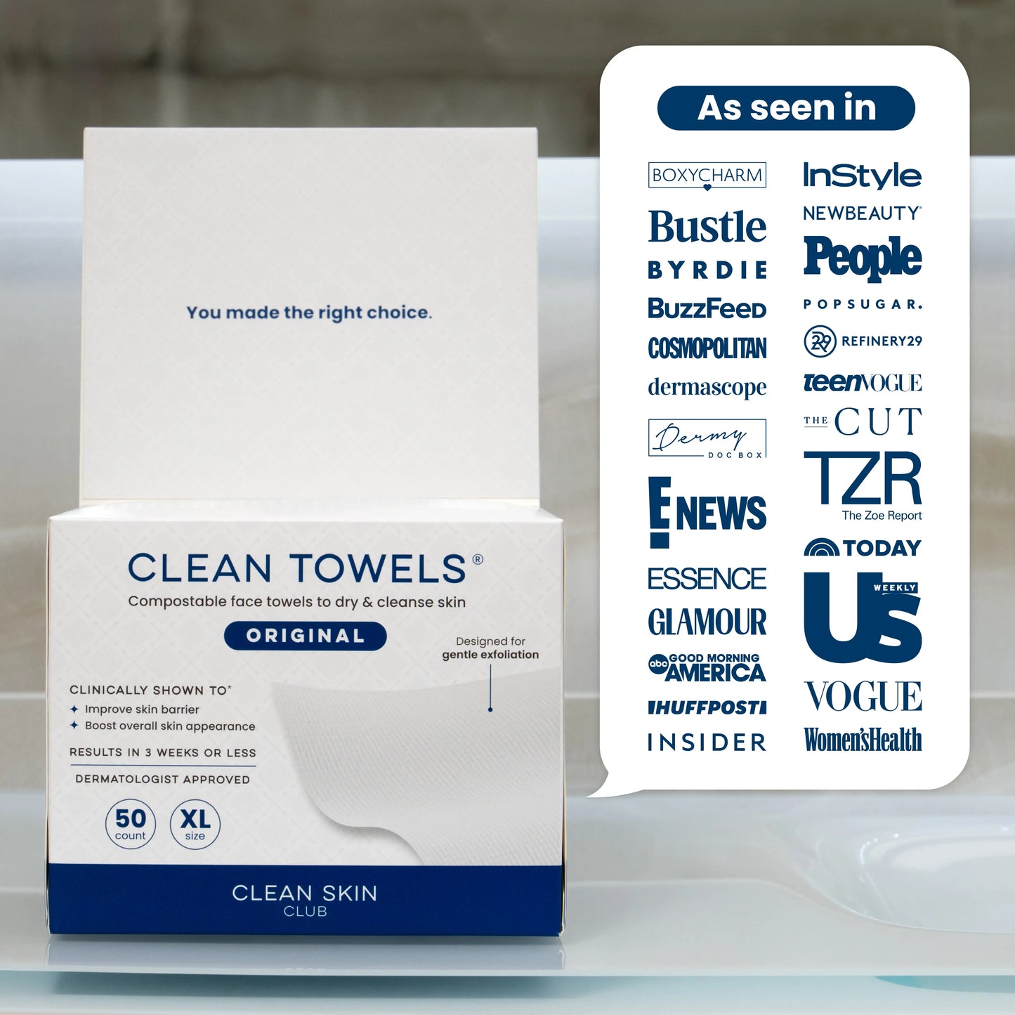 The World's 1st Bacteria-Free XL Face Towels