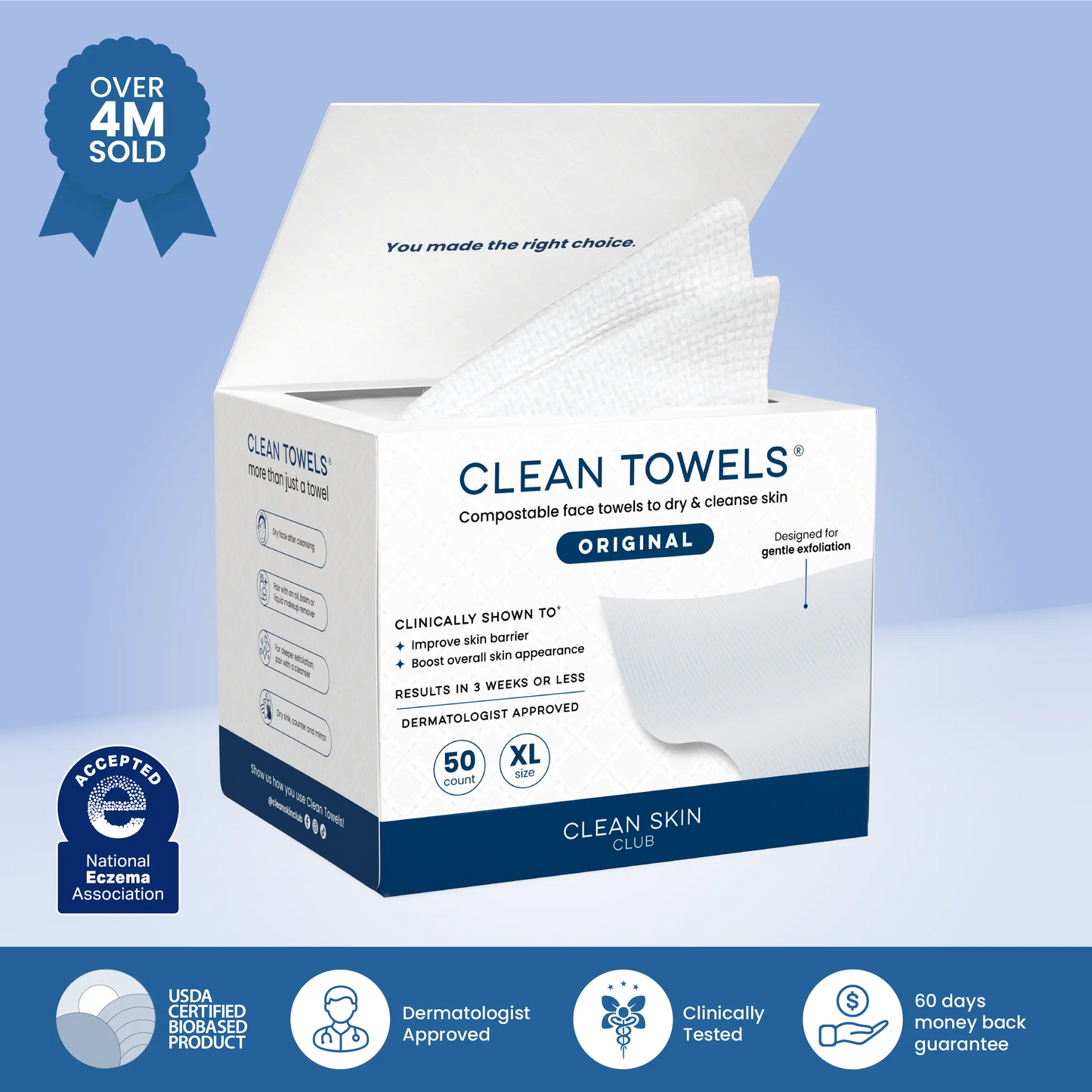 The World's 1st Bacteria-Free XL Face Towels