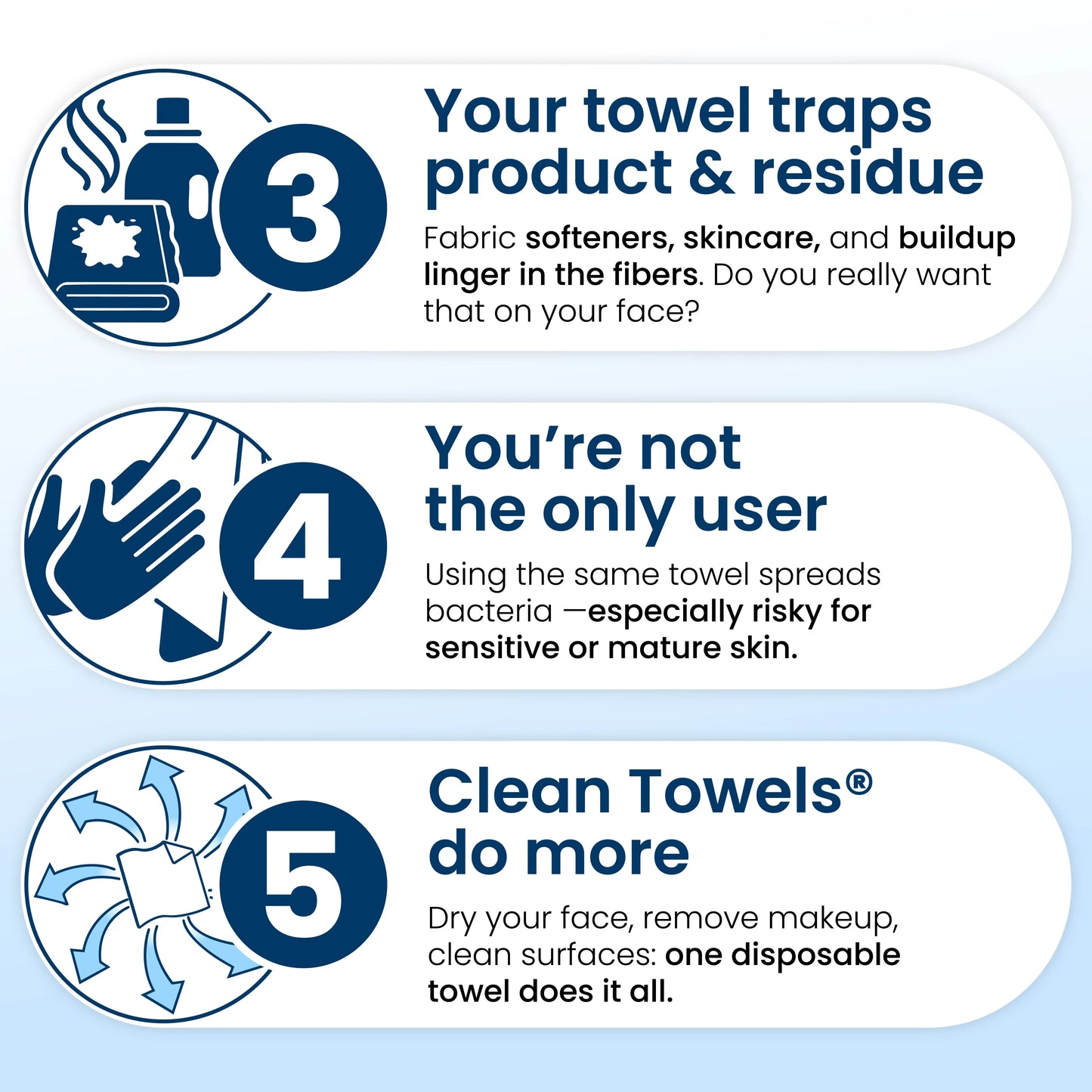 The World's 1st Bacteria-Free XL Face Towels