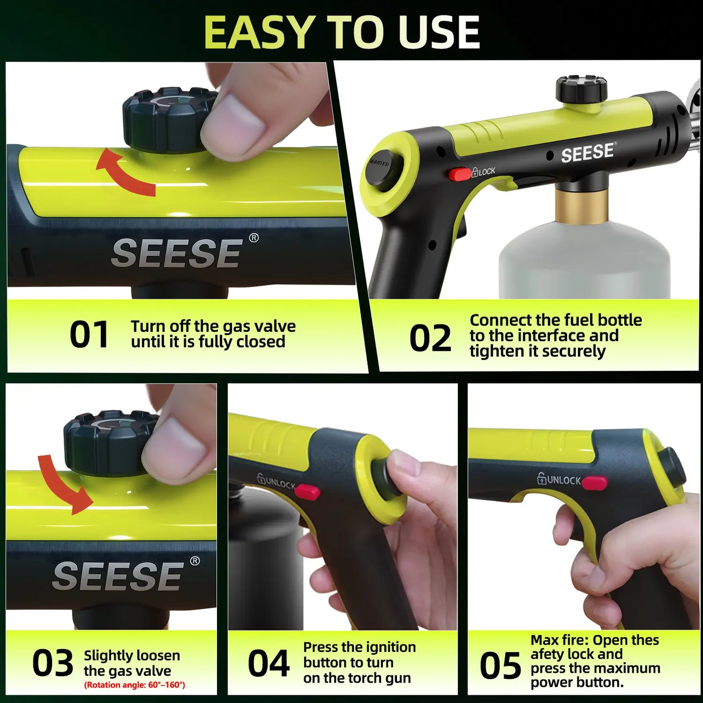 SEESE Powerful Propane Torch(Propane Tank Not Included)