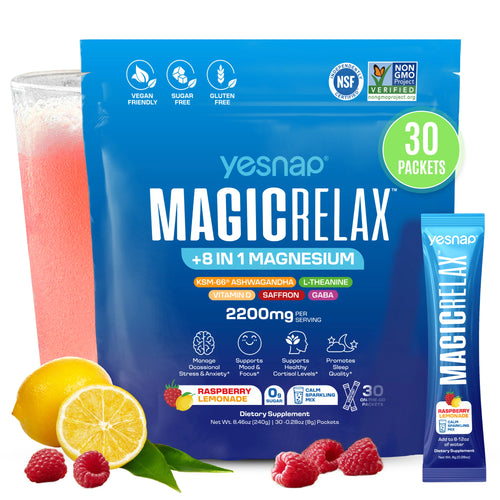 Yesnap MAGICRELAX Calming Sparking Mix with 8-in-1 Magnesium KSM-66