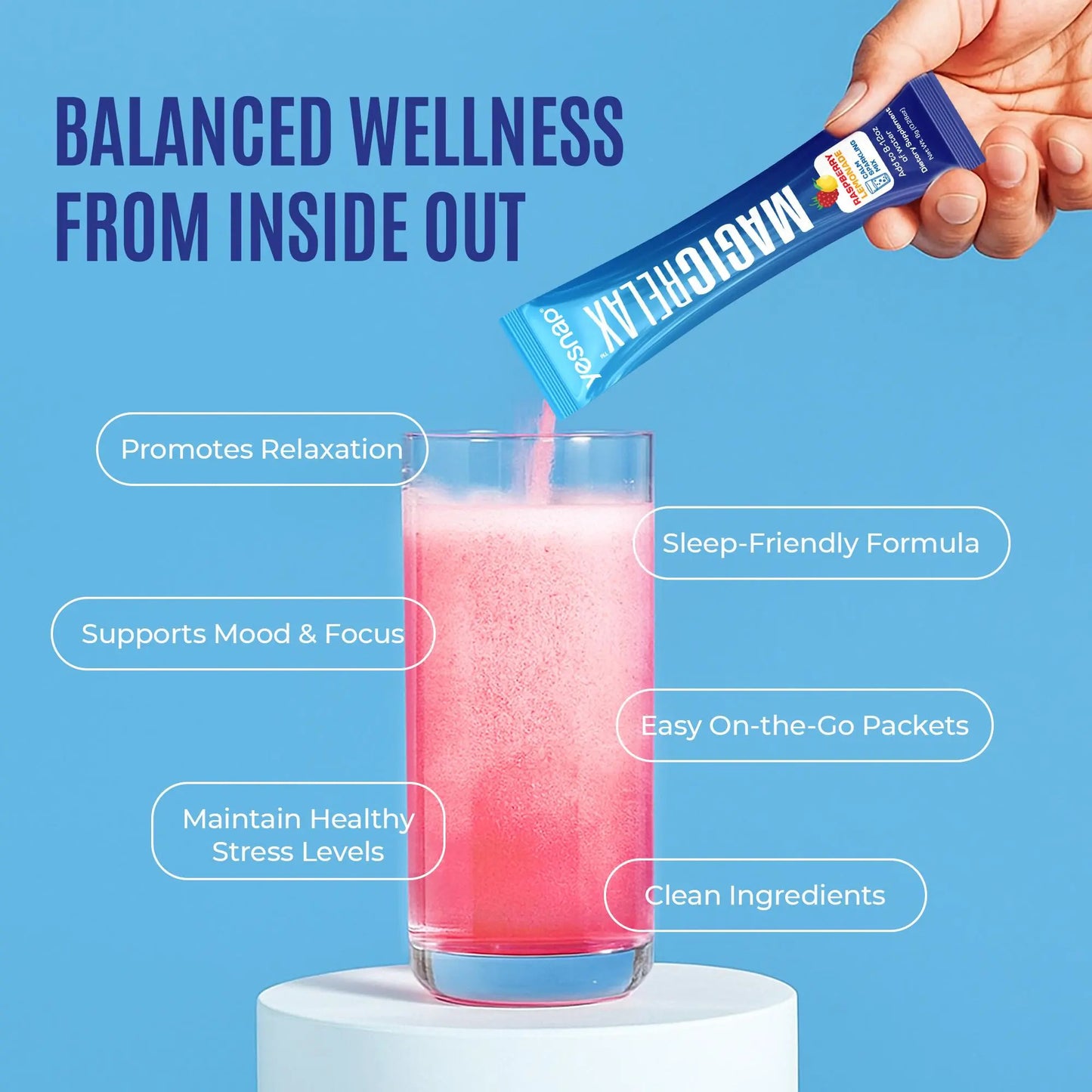 Yesnap MAGICRELAX Calming Sparking Mix with 8-in-1 Magnesium KSM-66